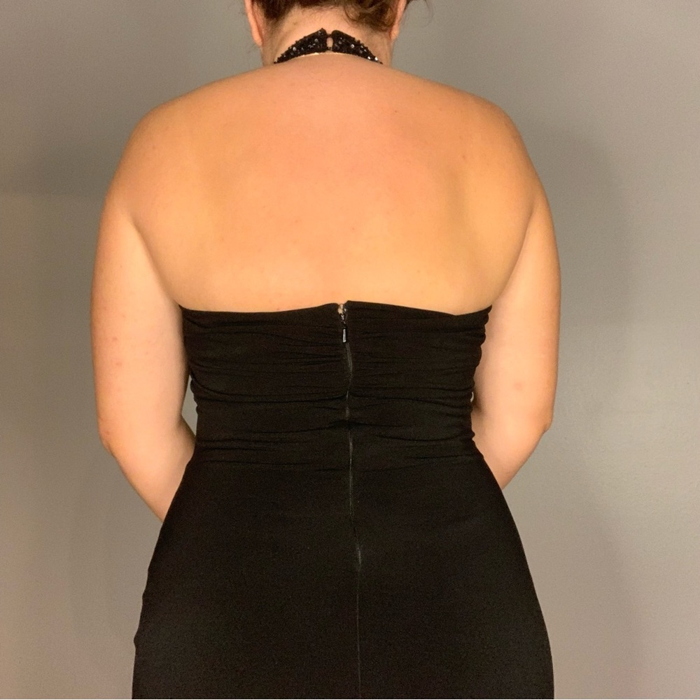 Vintage Laundry by Shelli Segal Black Mermaid Keyhole Evening Dress | Fit 4/6 - Picture 7 of 15